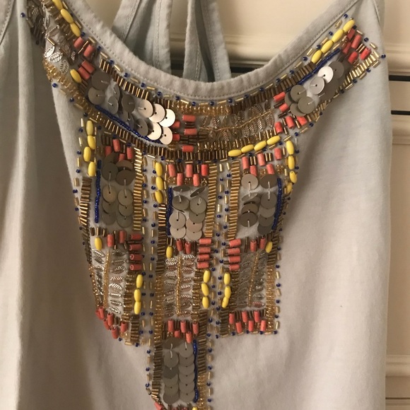 Beaded and Tie Dye Strappy Tank - Picture 2 of 4